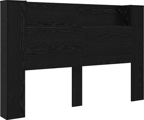 vidaXL Fejtámla polcokkal Fekete tölgy 160 x 17 x 104,5 cm Faanyag