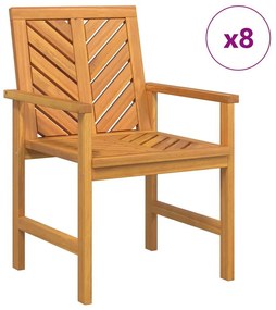 Kerti étkező székek 8 pcs Barna 59 x 62.5 x 89 cm tömör akácfa