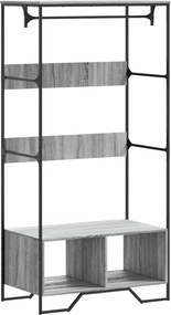 vidaXL szürke sonoma színű szerelt fa ruhásszekrény 90 x 50 x 180 cm