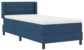 Boxspring ágy matraccal, kék színben, 90 x 200 cm, szövet.