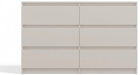 M6 120 fiókos szekrény, 120x75x30 cm, kasmír