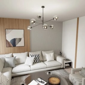 Csillár rúdon LINEAR 6xE14/10W/230V fekete/szürke