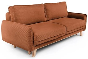 Narancssárga kordbársony kinyitható kanapé 218 cm Tori – Bonami Selection