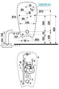 JIKA H8430700004901 - GOLEM 230V szenzoros piszoár, belső bekötés, hátsó lefolyó