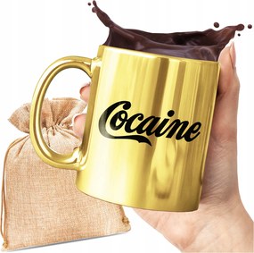 Arany Bögre Cocaine Cocacola Mintával Vicces Ajándék Bögre 330 ML