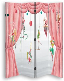 Gario Paraván Cirkuszi akrobaták és egy rózsaszín függöny Méret: 145 x 170 cm, Kivitelezés: Klasszikus paraván