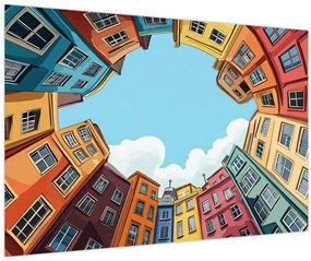 Kép - Házak között (90x60 cm)