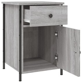 szürke sonoma színű szerelt fa éjjeliszekrény 40 x 42 x 60 cm