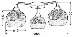 Felületre szerelhető csillár CROMINA 3xE27/60W/230V
