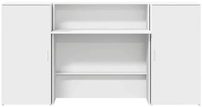 recepciós pult fehér 200x50x103,5 cm szerelt fa