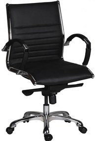 HAMBURG S bőr irodai szék - fekete