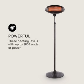 Blumfeldt Hot Roddy, hősugárzó, infravörös lámpa, szilícium-dioxid, 3 fűtési fokozat, 2000 W