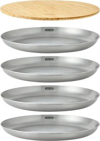 Ezüstszínű rozsdamentes acél tányér készlet 4 db-os ø 25,5 cm – Black + Blum