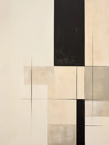 Absztrakt művészet poszter B2 50x70cm bézs barna fekete-fehér #567