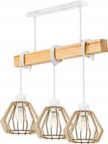 Lámpa fa függeszték mennyezeti Csillár Túlnyúlás Loft Gyémánt 3x e27