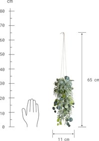 FLORISTA eukaliptusz mix felakasztható cserépben  65 cm