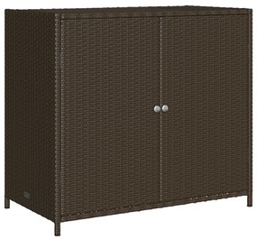 barna polyrattan kerti tárolószekrény 83x45x76 cm