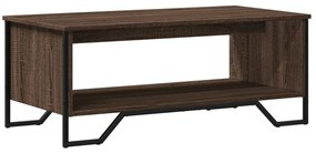 Barna tölgyszínű szerelt fa dohányzóasztal 100 x 51 x 40 cm