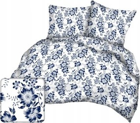 Fakéreg párnahuzat 40x40 fehér sötétkék virágos kéreg