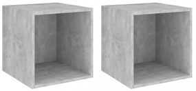 2 db betonszürke szerelt fa fali szekrény 37 x 37 x 37 cm