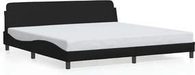 vidaXL fekete műbőr ágykeret Dover 193 x 203 cm