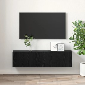 TV Szekrény Készlet Fekete tölgy Faléce Kicsi TV szekrény