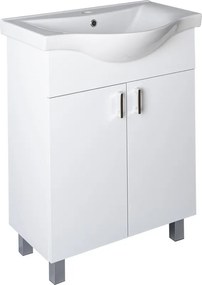 VivaStyle EKONOMIK 65 lábon álló 2 ajtós fürdőszobabútor Sanovit ALBATROS 10065 mosdóval 64,5x46,5