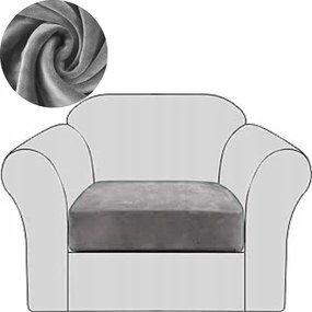 Kanapé Huzat Fotel Ülőgarnitúra Háttámla Kanapé Velúr Plüss Sötétszürke