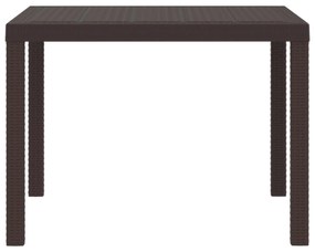 vidaXL Kerti Asztal Barna 100 x 100 x 73 cm polirattan