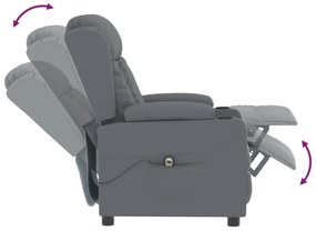 szürke műbőr elektromos dönthető fotel
