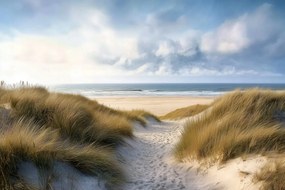 Fotótapéta Flizelina Tájkép Tenger Tengerpart Ösvény Dűnék Homok 416x254 ragasztó