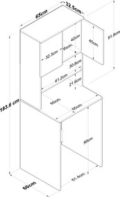 Mosógépszekrény kd101 - 1950 - diós