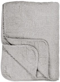 IB Laursen Fehér pamut takaró szürke csíkokkal 130x180 cm