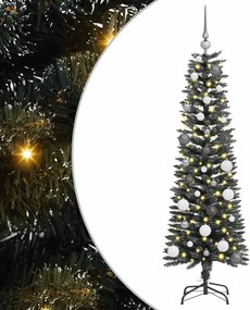 vidaXL Mű karácsonyfa 150 LED-del Zöld 150 cm PVC és Műanyag és Acél