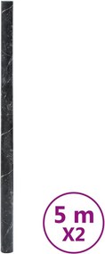vidaXL öntapadós márványfekete PVC bútormatricák 90 x 500 cm