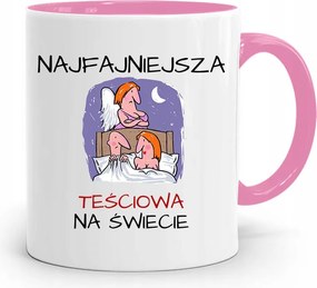 Rózsaszín Bögre A Világ Legmenőbb Anyósának, fényképes nyomattal