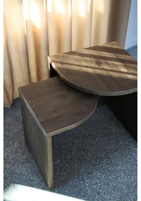 Sötétbarna borovi fenyő dohányzóasztal szett 2 db-os Combine – Karup Design