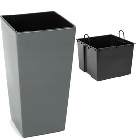 Magas kaspó fényes betéttel Szürke H 260 mm