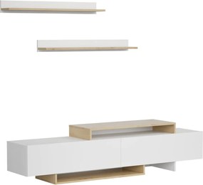 Nappali fal, fehér/artisan tölgy, MILONA