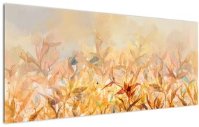 Kép - levelek az ősz színében, olajfestmény (120x50 cm)