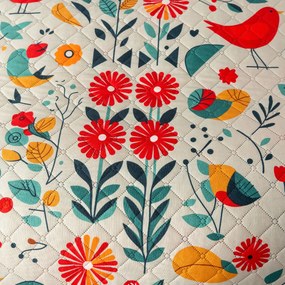 RETRO MADÁR mintás színes ágytakaró Méret: 220 x 240 cm