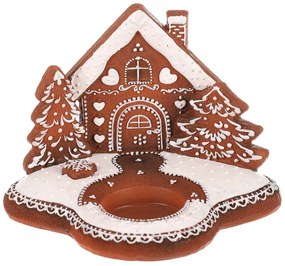 Gyertyatartó Perníkový domeček (Mézeskalácsházikó), polirezín, 11 cm