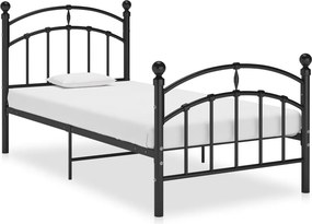 vidaXL fekete fém ágykeret 100 x 200 cm