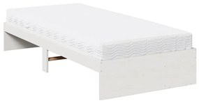 fehér tömör fenyőfa kanapéágy matraccal 80 x 200 cm