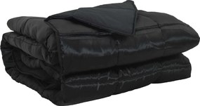 vidaXL Teljes éves takaró Fekete 200 x 140 cm Satin és Mikroszálas