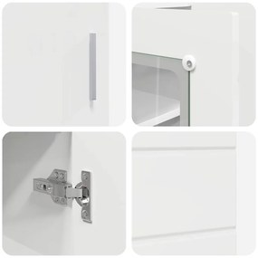 Széf polcokkal Magasfényű fehér 55.5 x 29 x 100 cm Faanyag