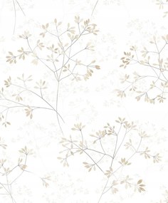 Fehér Tapéta Bézs Kis Virágok Akvarell Stílus Rusztikus Tapéta