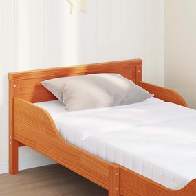 Ágykeret matracmal Viaszbarna 80 x 200 cm Tömör fenyőfa