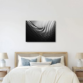 Absztrakt kép - fekete-fehér spirál (üvegen) (70x50 cm)