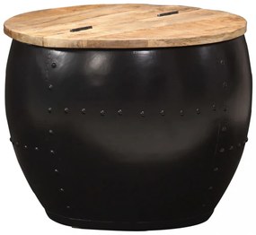 tömör mangófa kerek dohányzóasztal 53 x 43 cm